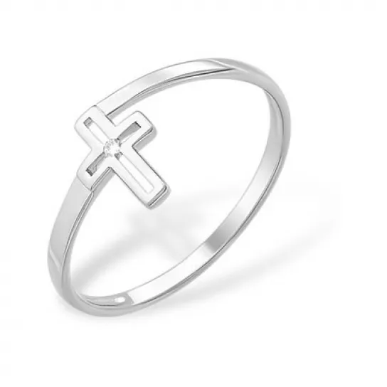 Кольцо с фианитом из серебра