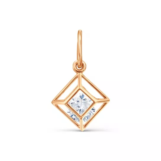Подвеска с фианитом из золота