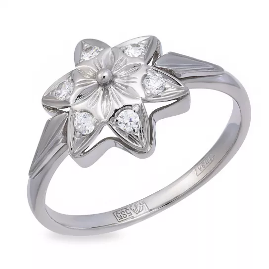 Кольцо с фианитом из золота