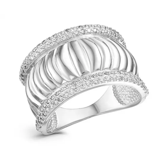 Кольцо с фианитом из серебра