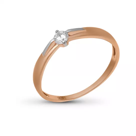 Кольцо с фианитом из золота