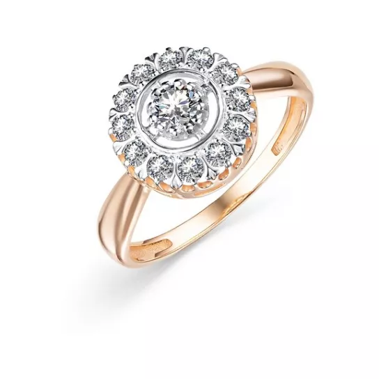 Кольцо с фианитом из золота