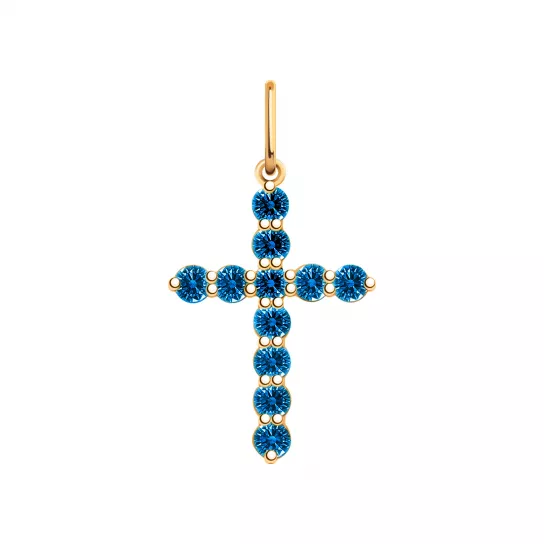 Крест с фианитом из золота