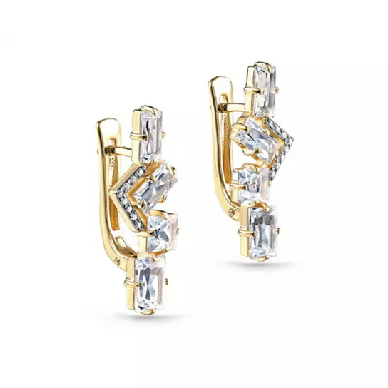 Серьги с бриллиантами из золота