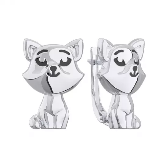 Серьги с эмалью из серебра