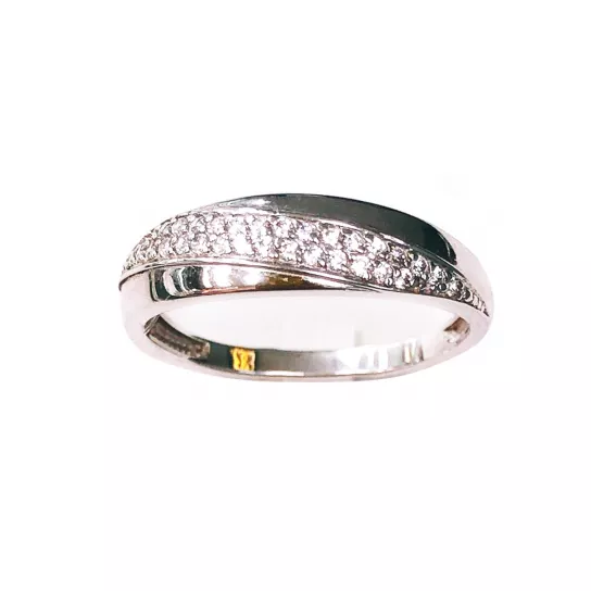 Кольцо с фианитом из серебра