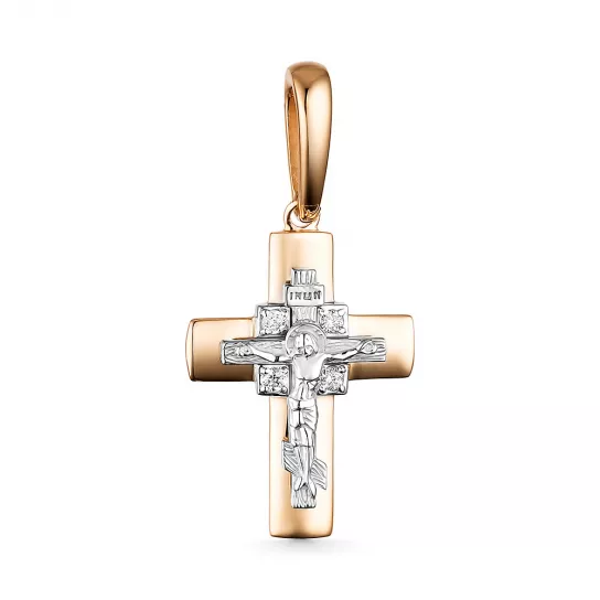 Крест с бриллиантами из золота