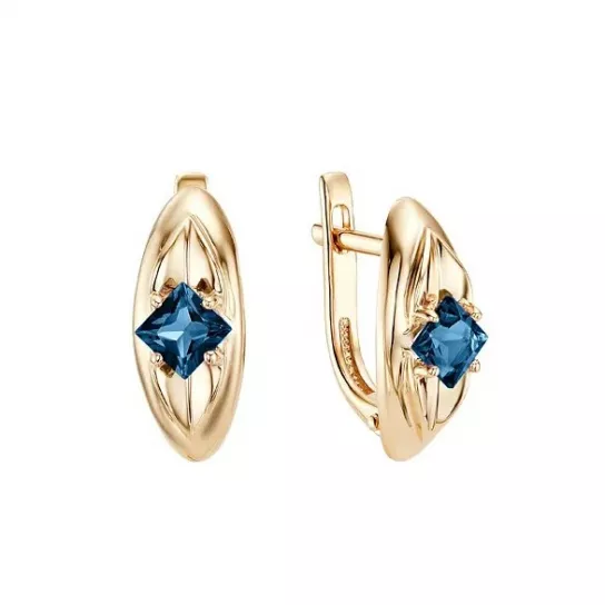 Серьги с топазом из золота