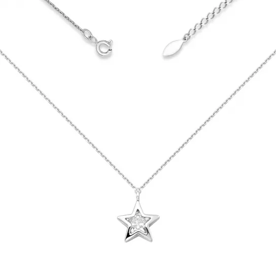 Колье с фианитом из серебра