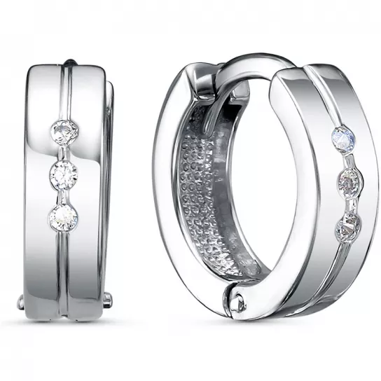 Серьги с фианитом из серебра