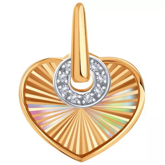 Подвеска с фианитом из золота