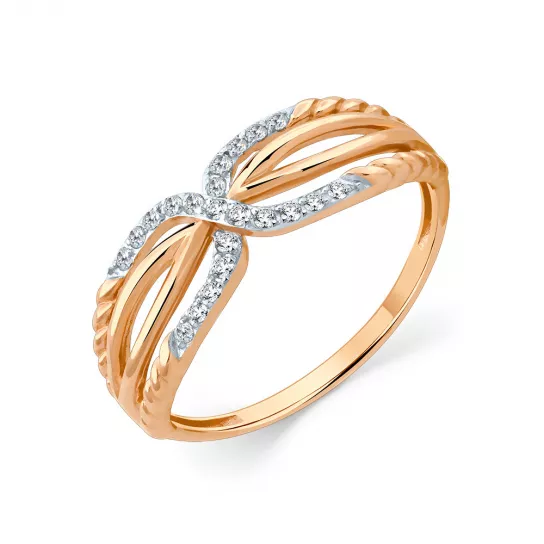 Кольцо с фианитом из золота