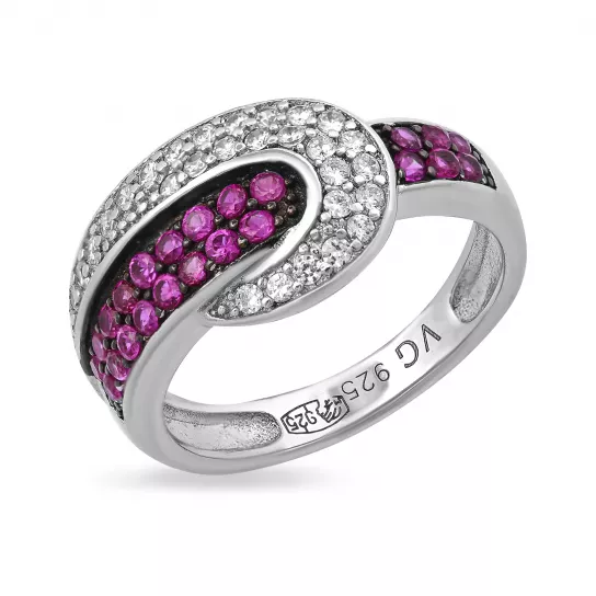 Кольцо с фианитом из серебра