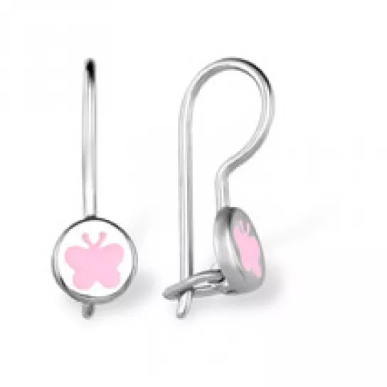 Серьги детские с эмалью из серебра